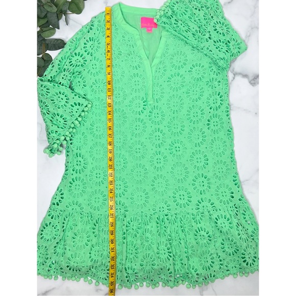 Lilly Pulitzer Bekah Eyelet Cutout Pom Pom Trim Dress - Picture 14 of 16
